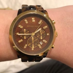 Michael Kors Large Tortoise Shell Watch